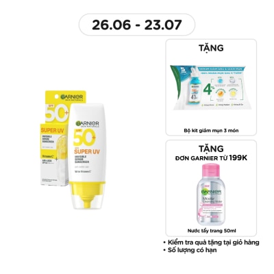 GARNIER Dưỡng Chất Chống Nắng Garnier Skin Naturals Super UV Invisible Serum Sunscreen 30ml
