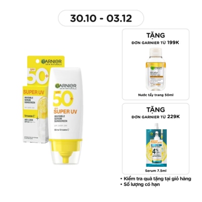 GARNIER Dưỡng Chất Chống Nắng Garnier Skin Naturals Super UV Invisible Serum Sunscreen 30ml