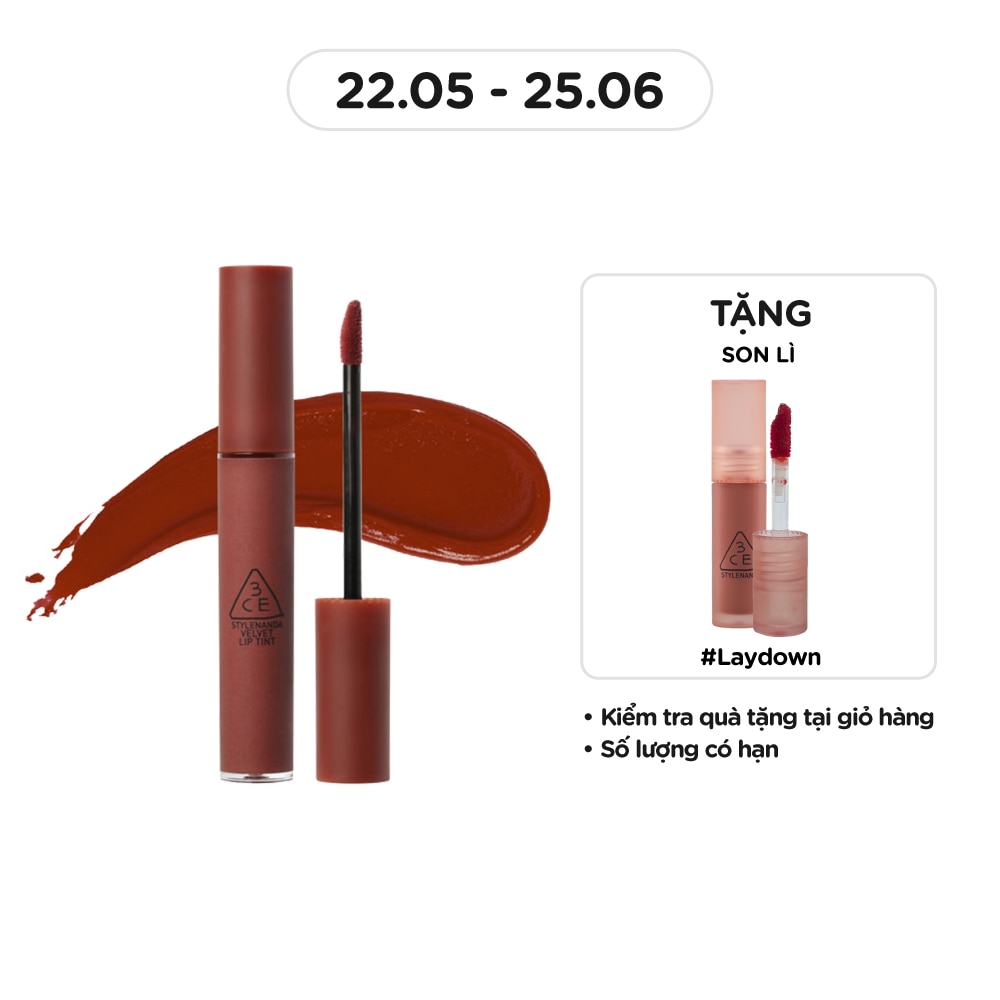 Son Kem Lì 3CE Velvet Lip Tint 4g .#Taupe