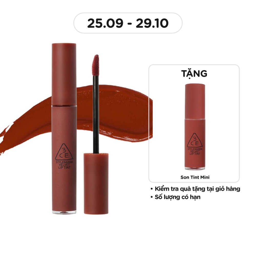 Son Kem Lì 3CE Velvet Lip Tint 4g .#Taupe