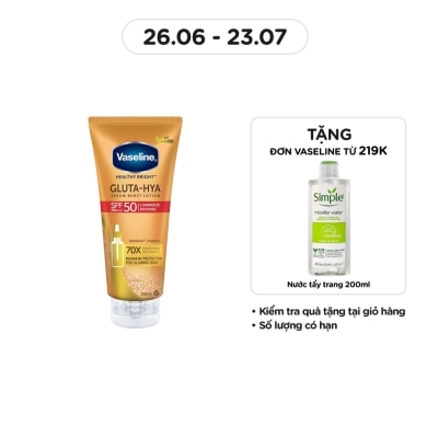 VASELINE Serum Dưỡng Thể Chống Nắng Vaseline Healthy Bright Gluta-Hya Serum Burst Lotion SPF50 PA+++ 260ml