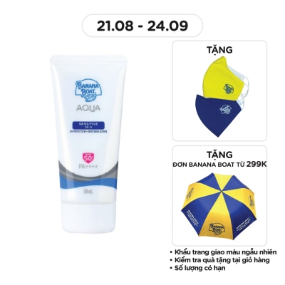 BANANA BOAT Kem Chống Nắng Banana Boat Aqua Sensitive Skin UV Protection Sunscreen Lotion SPF50+ PA++++ 50ml