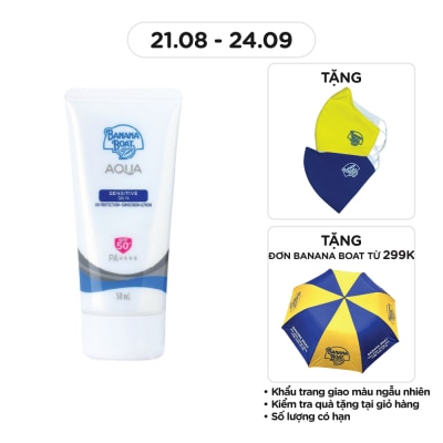 BANANA BOAT Aqua Sensitive Skin UV Protection Sunscreen Lotion SPF50+ PA++++ 50ml