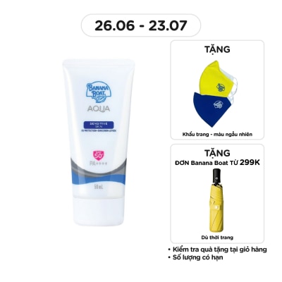 BANANA BOAT Aqua Sensitive Skin UV Protection Sunscreen Lotion SPF50+ PA++++ 50ml