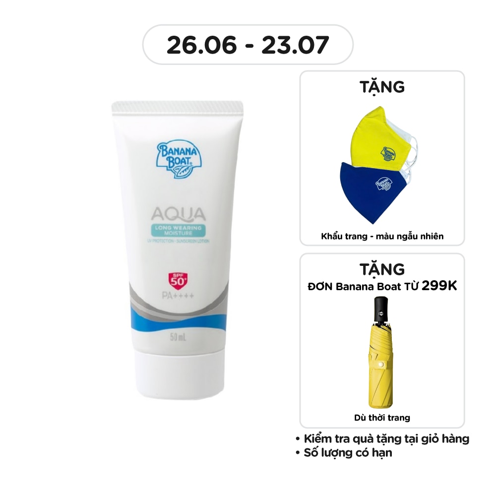 Kem Chống Nắng Banana Boat Aqua Long Wearing Moisture UV Protection Sunscreen Lotion SPF50+ PA++++ 50ml