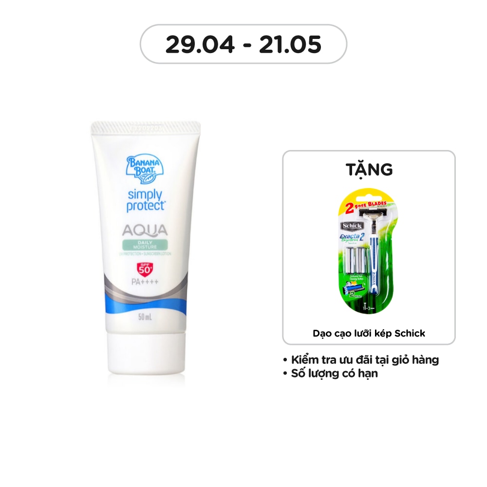 Kem Chống Nắng Banana Boat Aqua Daily Moisture Uv Protection Sunscreen Lotion SPF50+ PA++++ 50ml