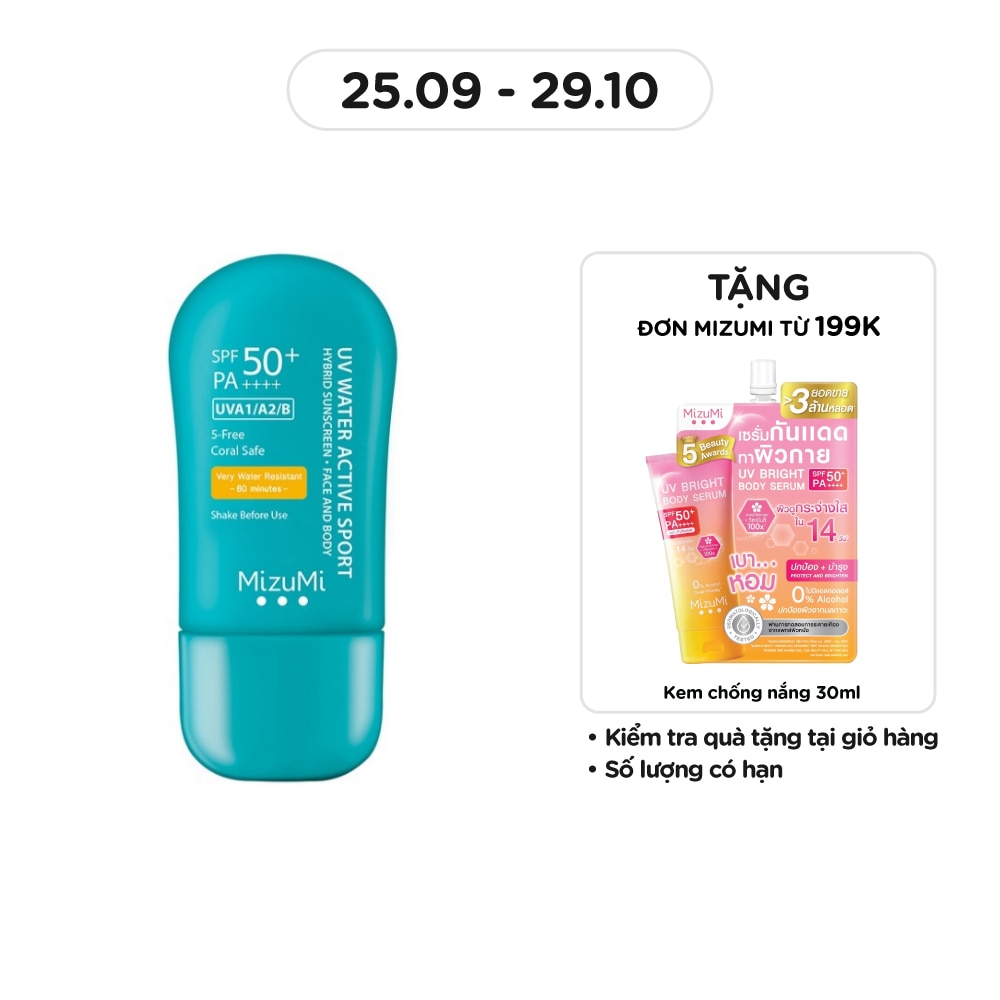 Kem Chống Nắng Mizumi UV Water Active Sport SPF50+ PA++++ 40g