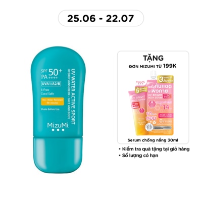 MIZUMI - Kem Chống Nắng Mizumi UV Water Active Sport SPF50+ PA++++ 40g