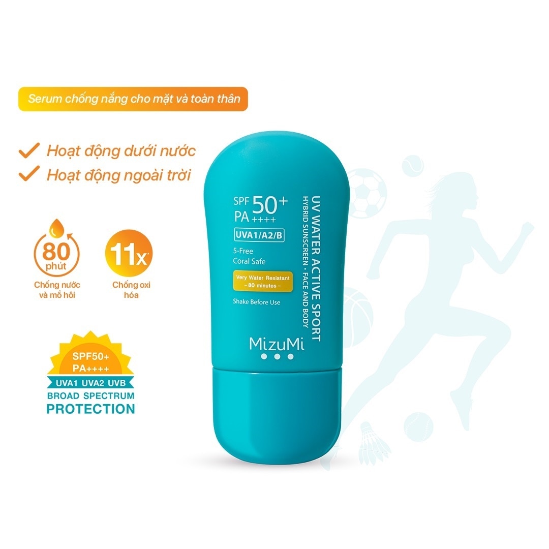Kem Chống Nắng Mizumi UV Water Active Sport SPF50+ PA++++ 40g