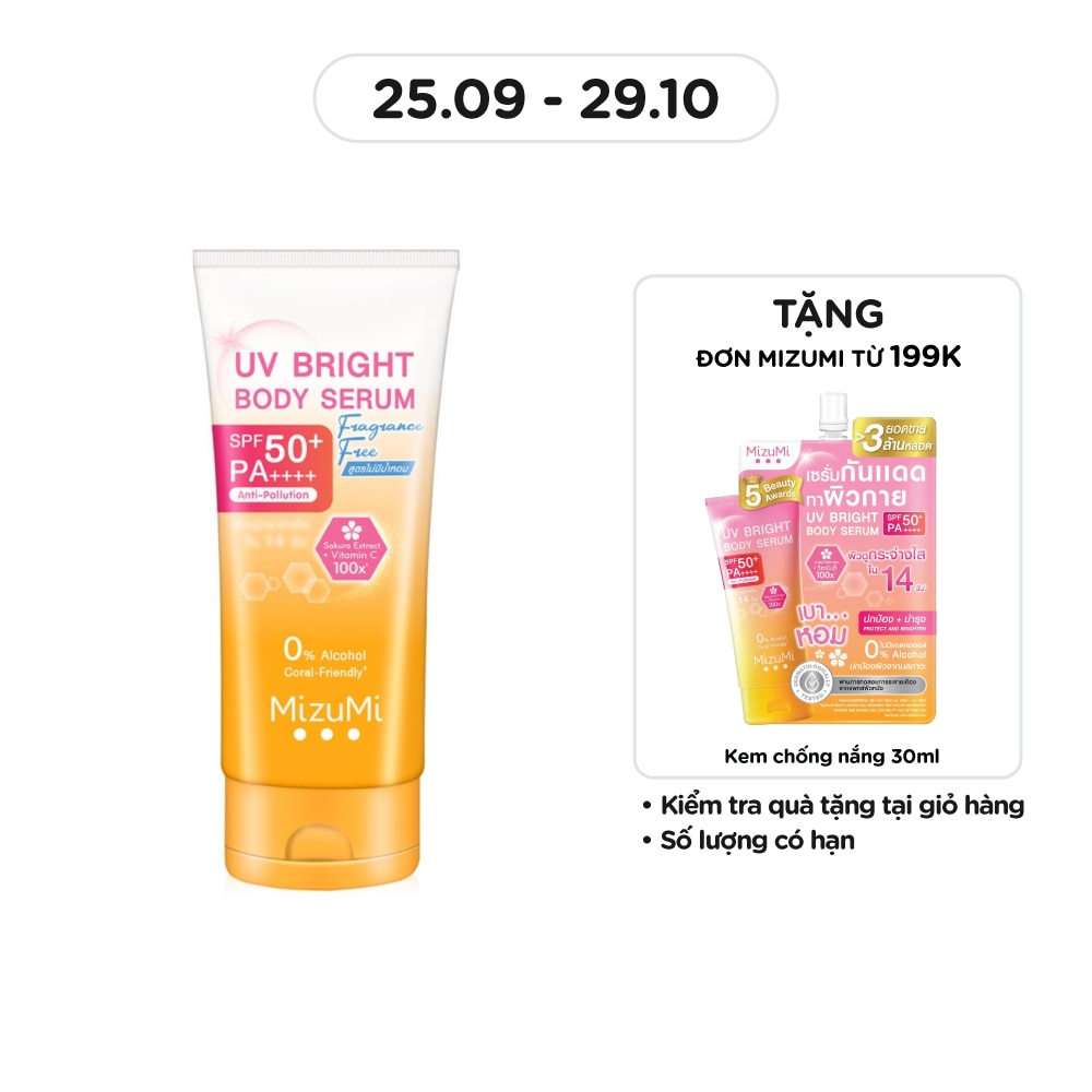 Kem Chống Nắng Mizumi UV Bright Body Serum Fragrance Free SPF50+ PA++++ 180ml