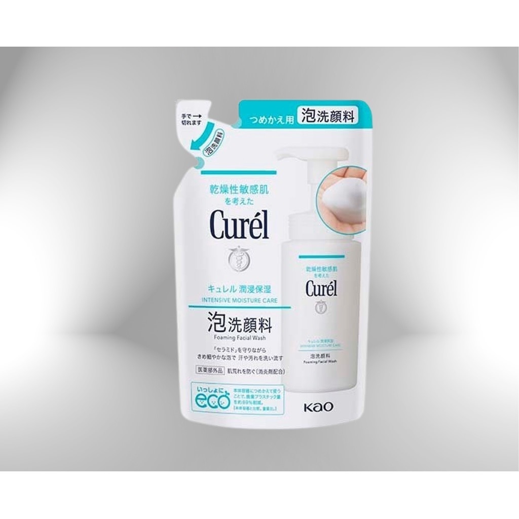 Sữa Rửa Mặt Dạng Bọt Curél Cấp Ẩm Chuyên Sâu Intensive Moisture Foaming Facial Wash Refill 130ml