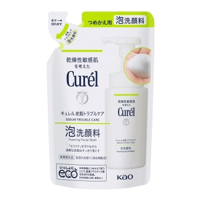 CURÉL Sữa Rửa Mặt Dạng Bọt Curél Cho Da Dầu Sebum Trouble Care Foaming Facial Wash Refill 130ml