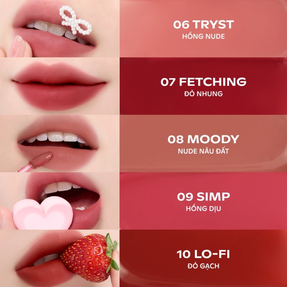 Son Sugarplum Mistynow Blurring Tint 3.8g .#09 Simp Hồng Đào