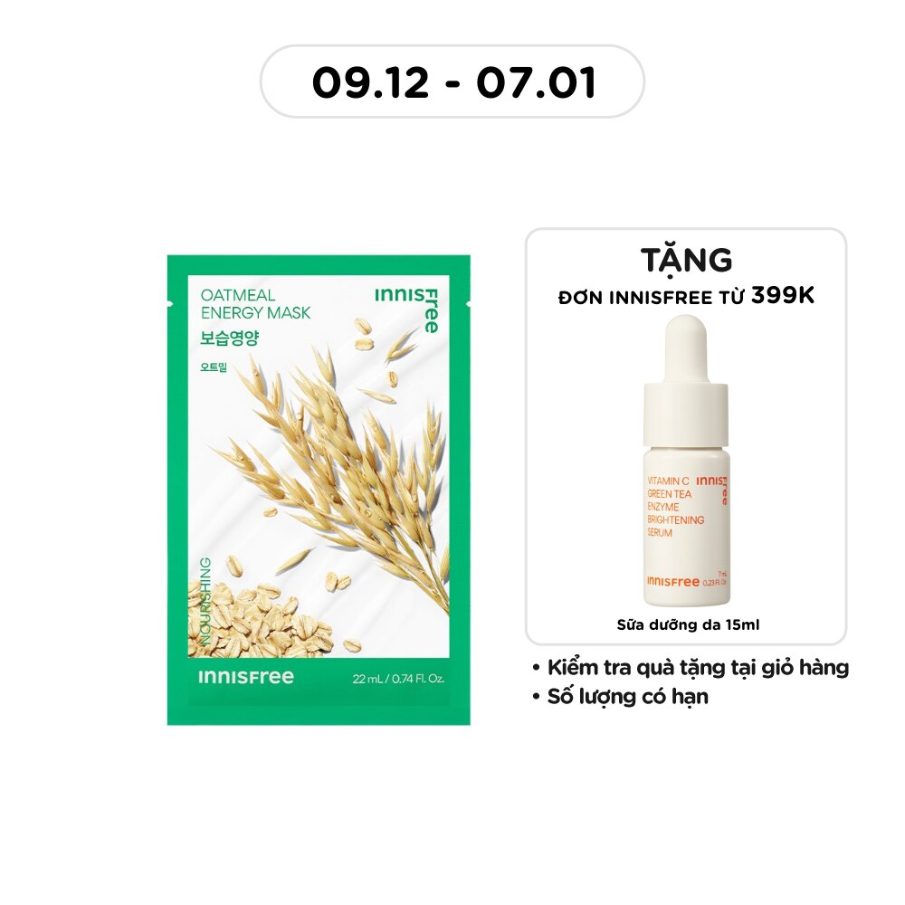 Mặt Nạ Innisfree Oatmeal Energy Mask 22ml