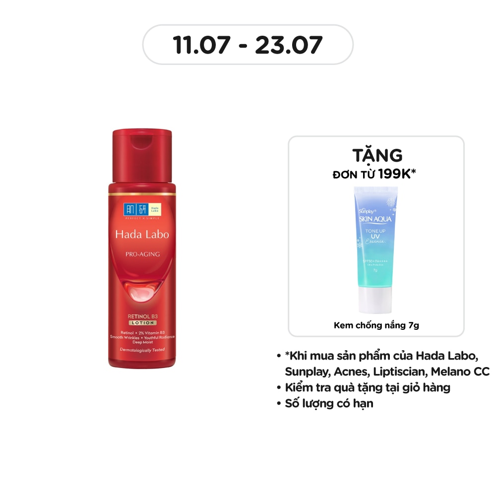 Dung Dịch Dưỡng Hada Labo Cải Thiện Các Dấu Hiệu Lão Hóa Da Pro-Aging Retinol B3 Lotion 170ml