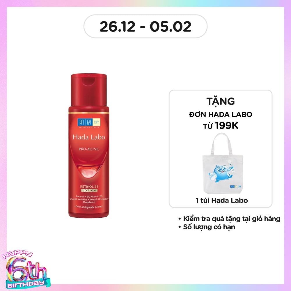 Dung Dịch Dưỡng Hada Labo Cải Thiện Các Dấu Hiệu Lão Hóa Da Pro-Aging Retinol B3 Lotion 170ml