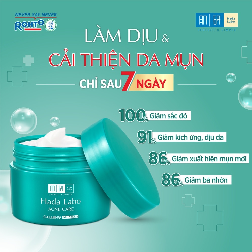 Gel Hada Labo Dưỡng Ẩm Cho Da Mụn, Nhạy Cảm Acne Care Calming Gel Cream 50g