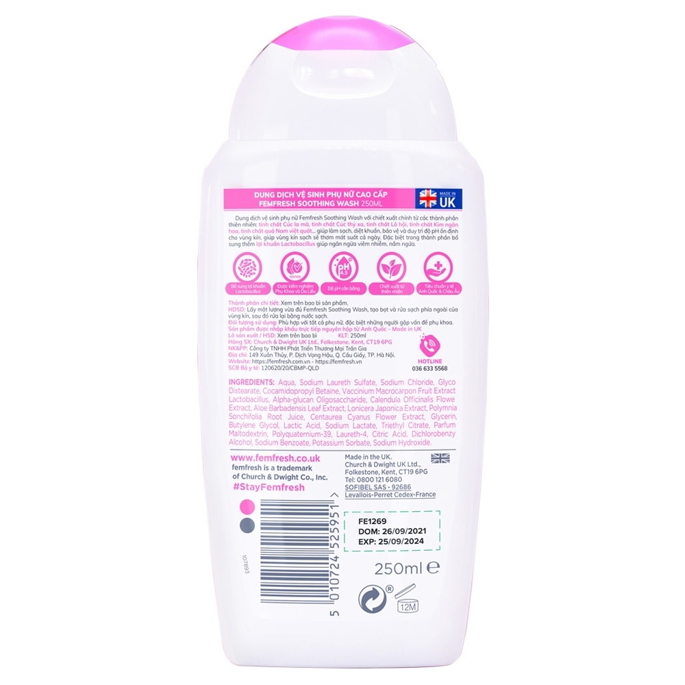 Dung Dịch Vệ Sinh Phụ Nữ Femfresh Intimate Skin Care Soothing Wash 250ml