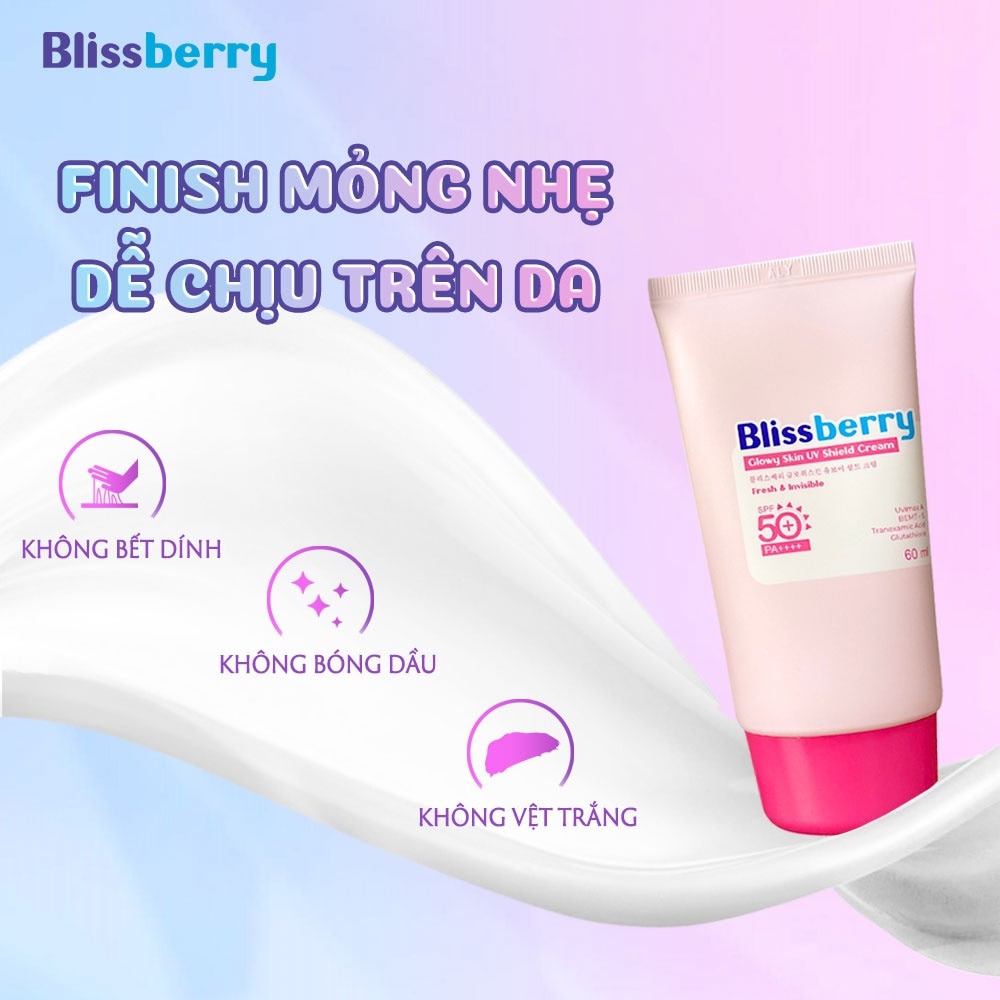 Kem Chống Nắng Blissberry Glowy Skin UV Shield Cream 60ml