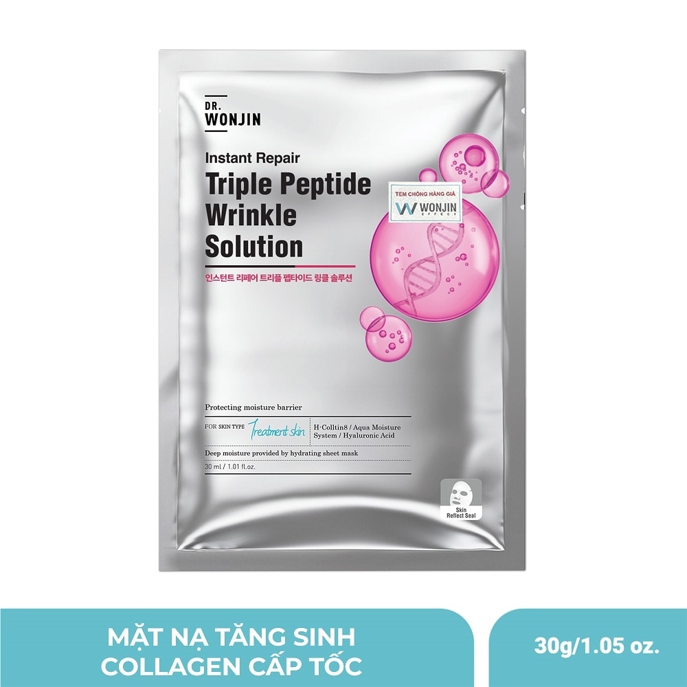 Mặt Nạ Dr.Wonjin Instant Repair Triple Peptide Wrinkle Solution Tăng Sinh Collagen Cấp Tốc 30g