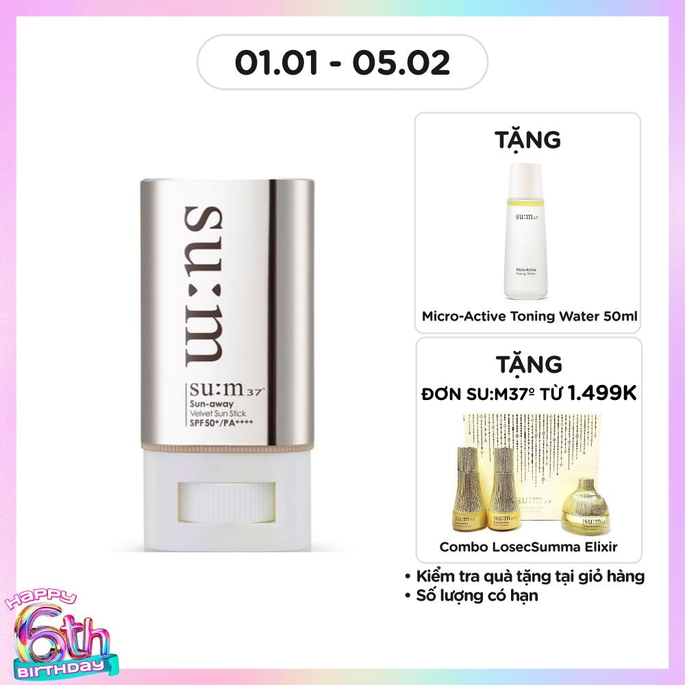 Lăn Chống Nắng Su:m37 Sun-Away Velvet Sun Stick SPF50+/ PA++++ 18g