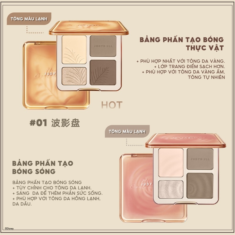 Phấn Bắt Sáng & Tạo Khối Judydoll Highlight & Contour 9g .#02