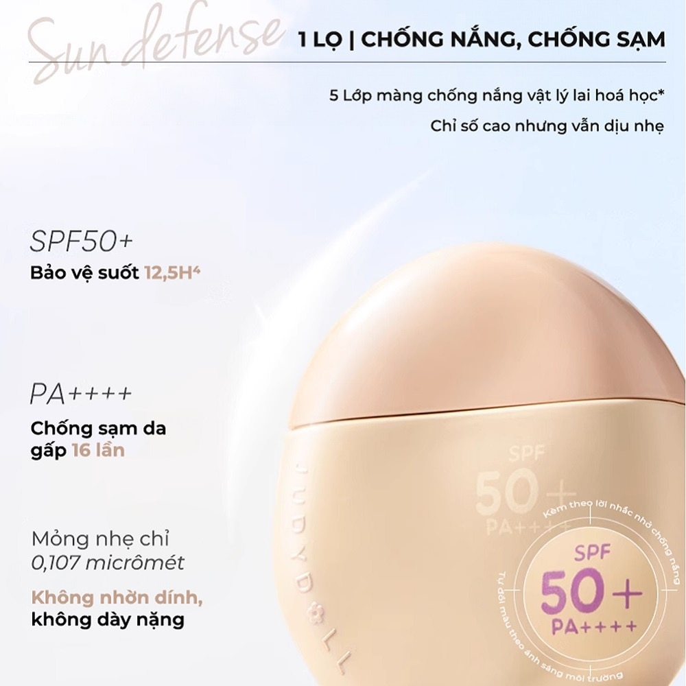 Kem Chống Nắng Judydoll Sun Defense Tinted Moisturizer SPF50+ PA++++ 40g .#01