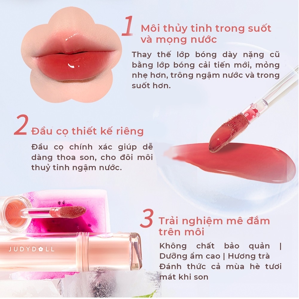 Son Bóng Judydoll Iced Tea Watery Lip Gloss 2.4g .#N01