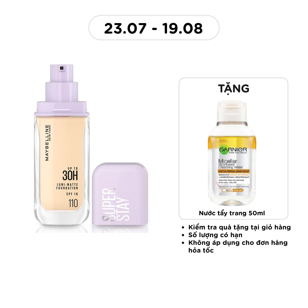 Kem Nền Lâu Trôi Maybelline Super Stay Up To 30H Lumi-Matte Foundation 35ml .#110