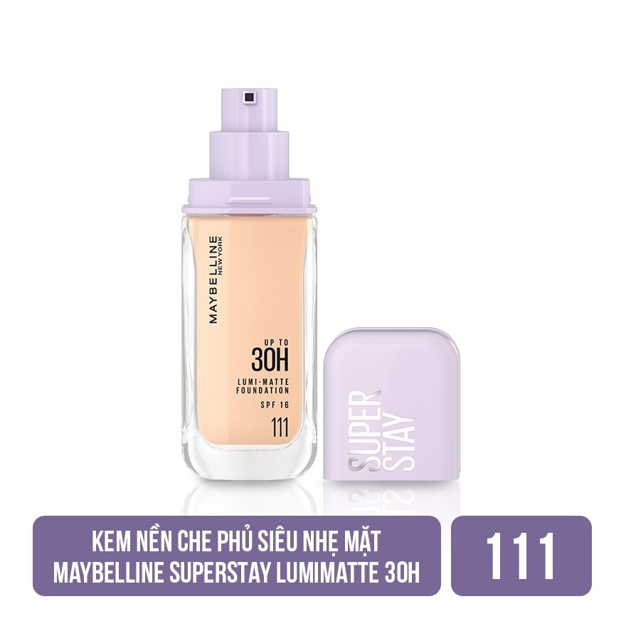 MAYBELLINE NEW YORK Kem Nền Lâu Trôi Maybelline Super Stay Up To 30H Lumi-Matte Foundation 35ml .#111
