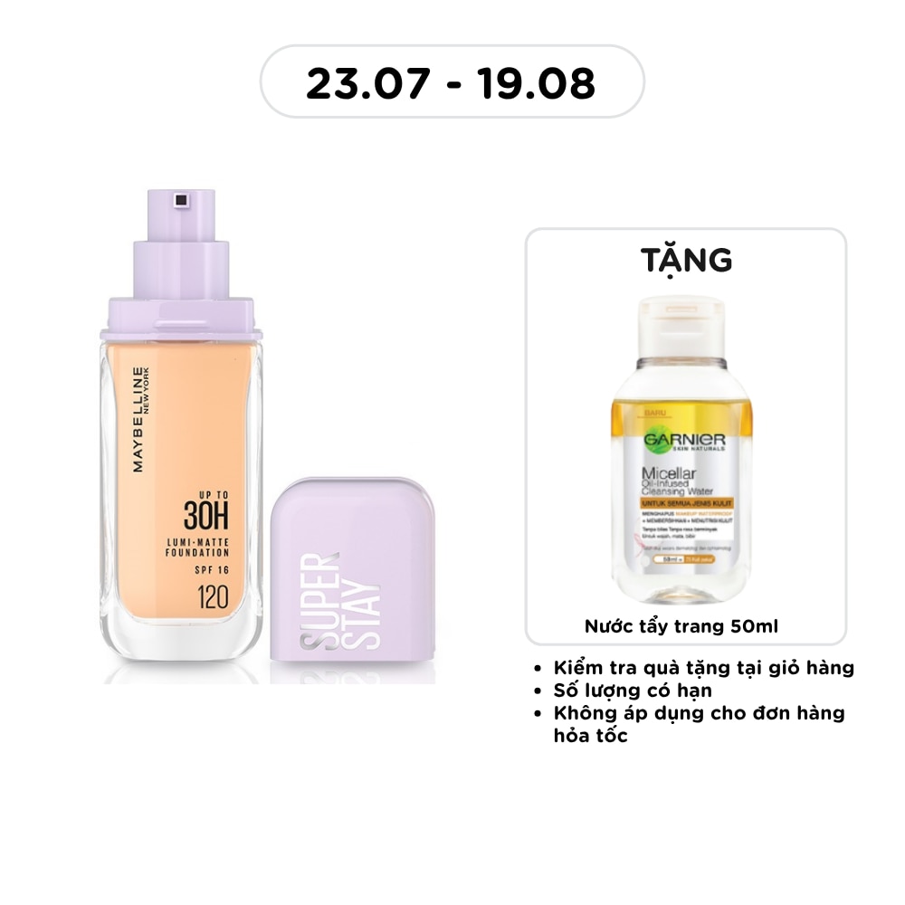 Kem Nền Lâu Trôi Maybelline Super Stay Up To 30H Lumi-Matte Foundation 35ml .#120