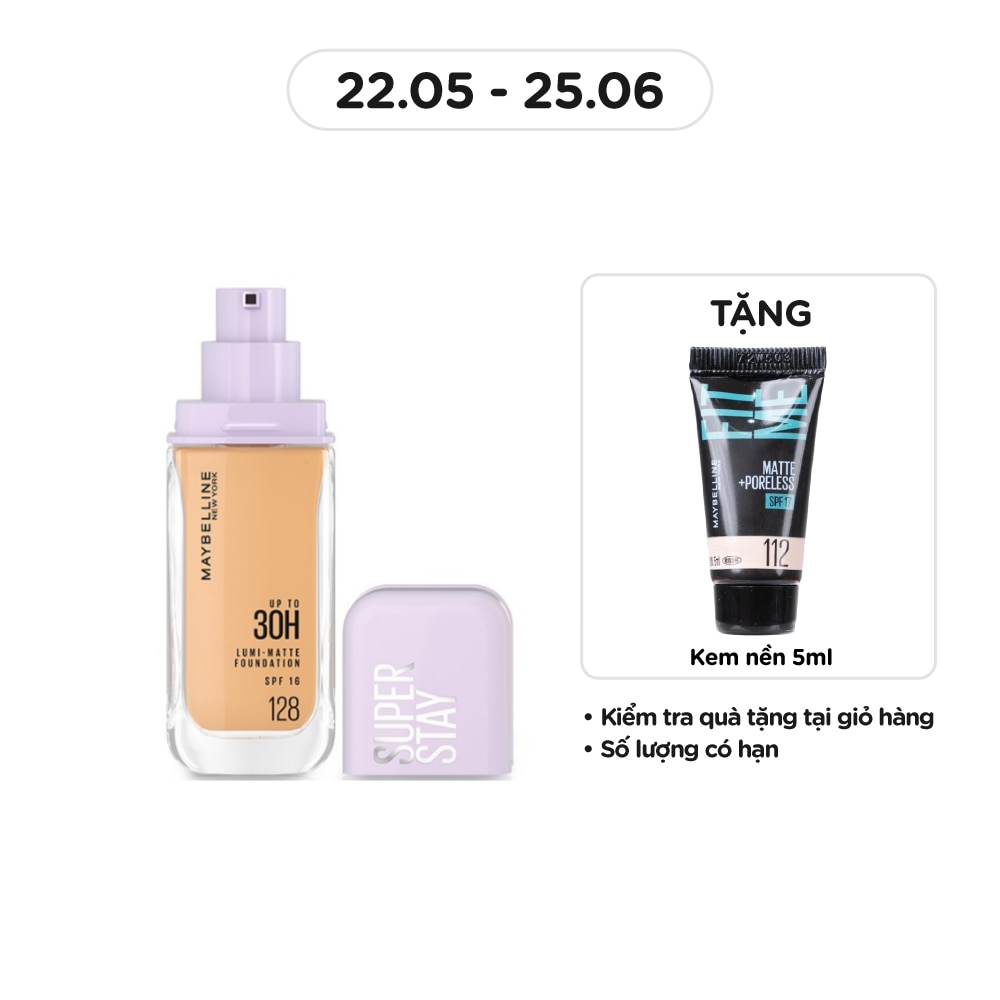 MAYBELLINE NEW YORK Super Stay Up To 30H Lumi-Matte Foundation 35ml .#128