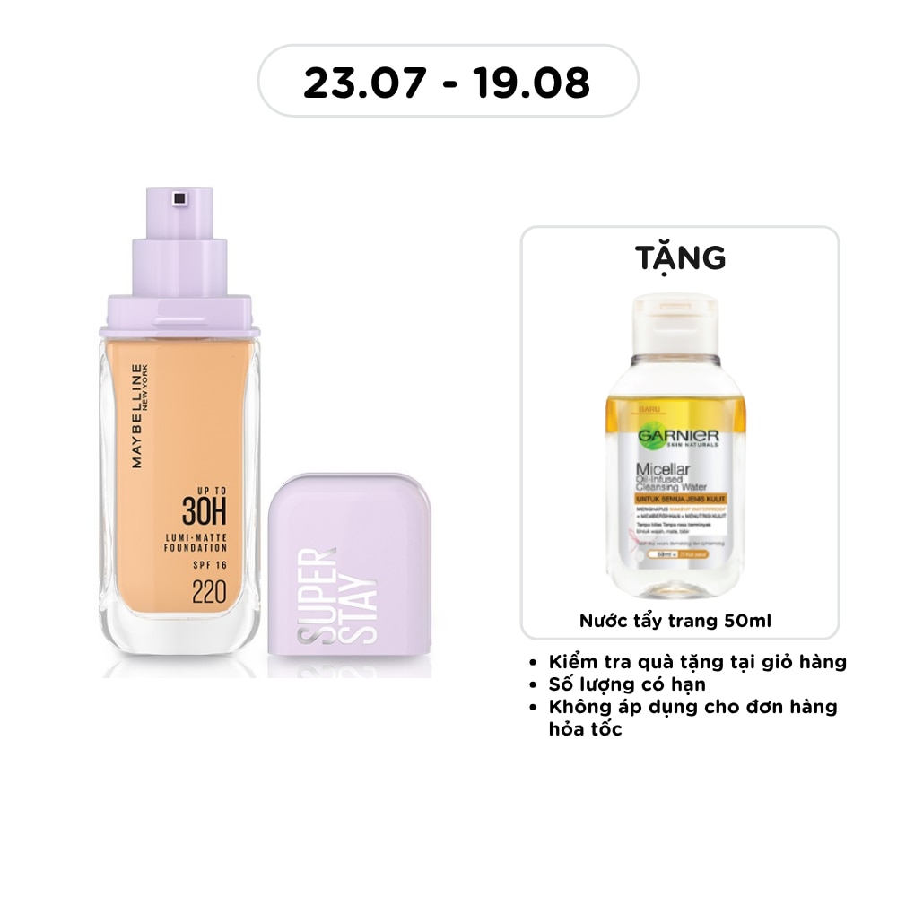 Kem Nền Lâu Trôi Maybelline Super Stay Up To 30H Lumi-Matte Foundation 35ml .#220