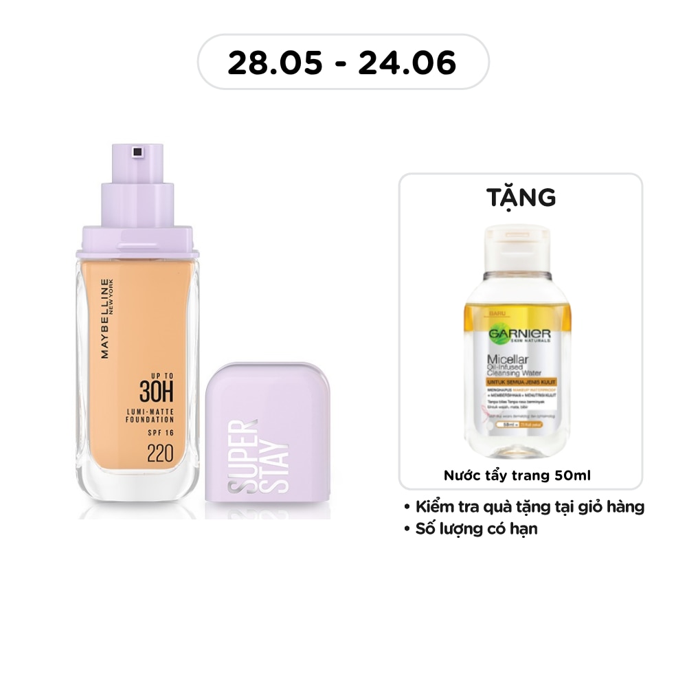 Kem Nền Lâu Trôi Maybelline Super Stay Up To 30H Lumi-Matte Foundation 35ml .#220