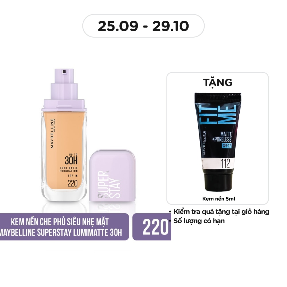 MAYBELLINE NEW YORK Super Stay Up To 30H Lumi-Matte Foundation 35ml .#220