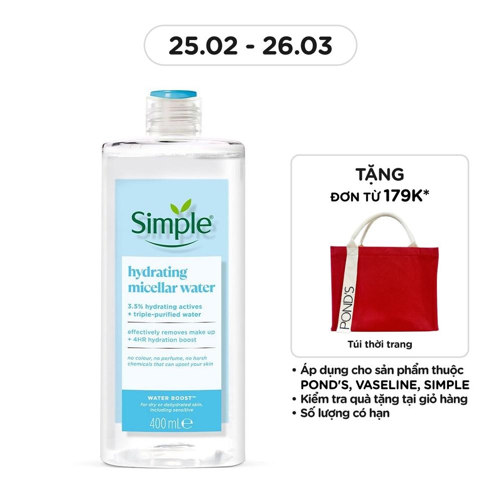 Nước Tẩy Trang Simple Hydrating Micellar Water 400ml