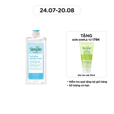 SIMPLE Nước Tẩy Trang Simple Hydrating Micellar Water 400ml