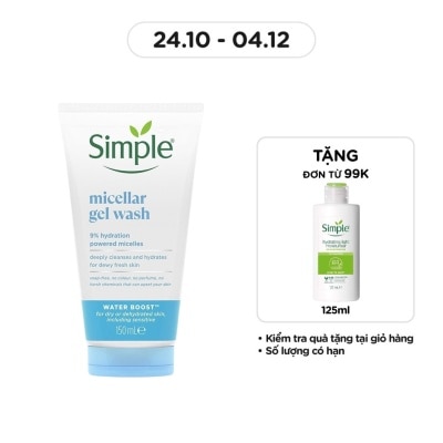 SIMPLE Gel Rửa Mặt Simple Micellar Gel Wash 150ml