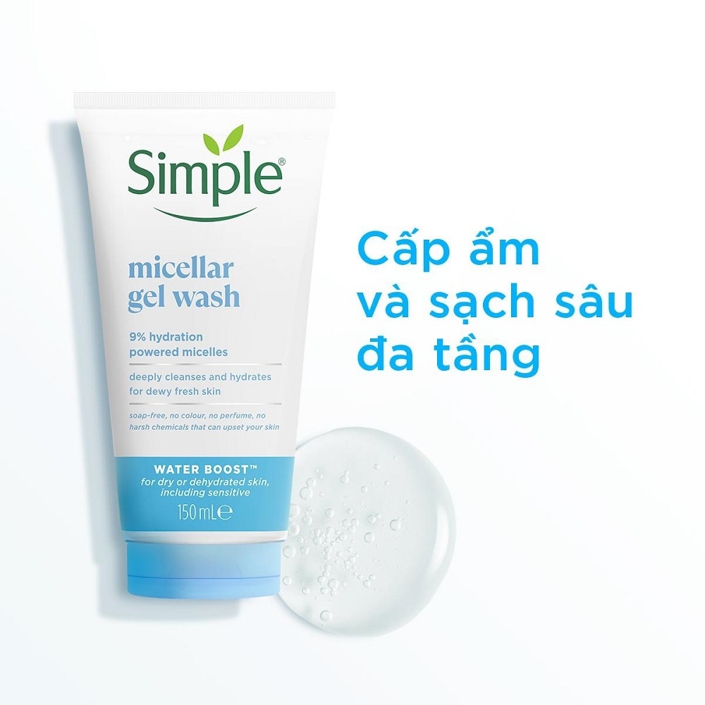 Gel Rửa Mặt Simple Micellar Gel Wash 150ml