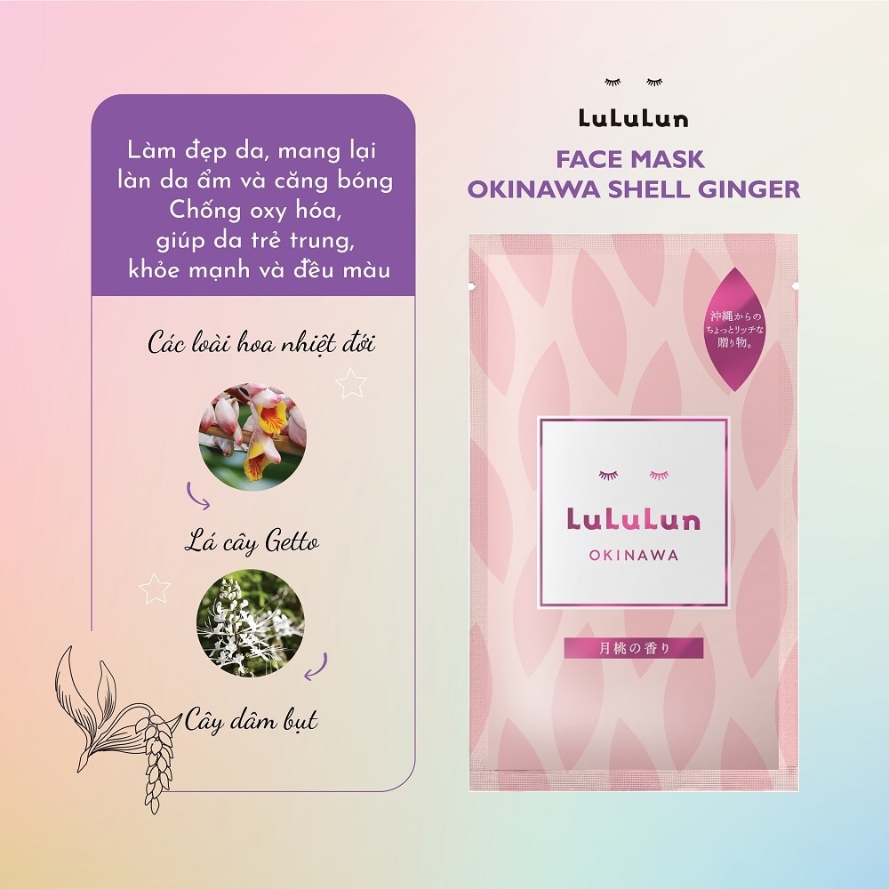 Mặt Nạ Lululun Face Mask Okinawa Shell Ginger 33ml