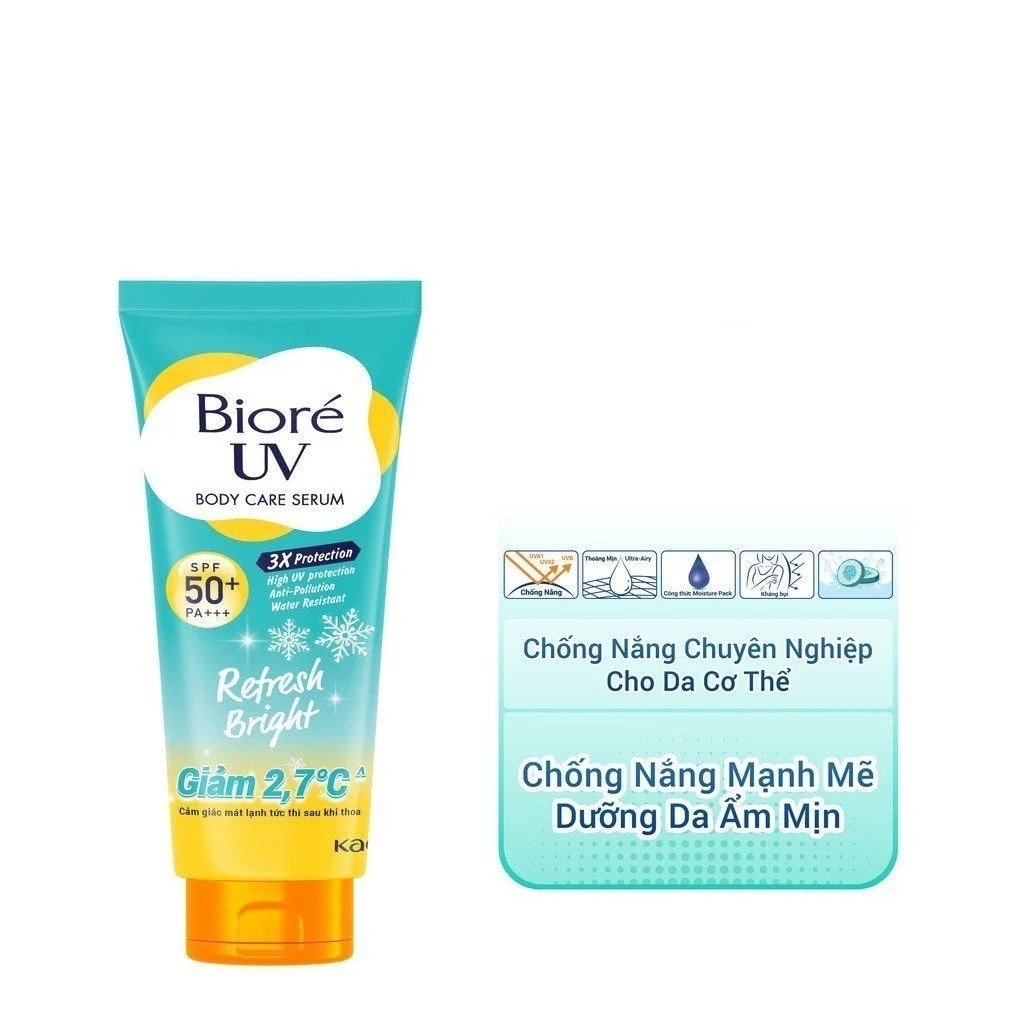 Serum Chống Nắng Biore UV Dưỡng Thể Sáng Mịn Mát Lạnh Refresh Bright SPF50+ PA+++ 230ml