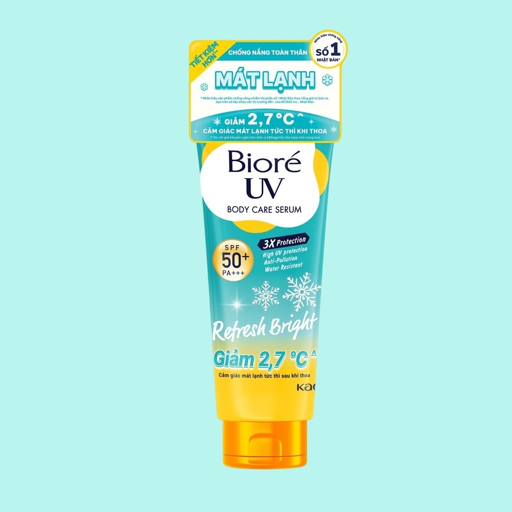Serum Chống Nắng Biore UV Dưỡng Thể Sáng Mịn Mát Lạnh Refresh Bright SPF50+ PA+++ 230ml