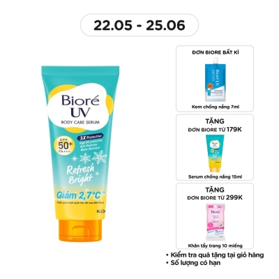 BIORE Serum Chống Nắng Biore UV Dưỡng Thể Sáng Mịn Mát Lạnh Refresh Bright SPF50+ PA+++ 230ml