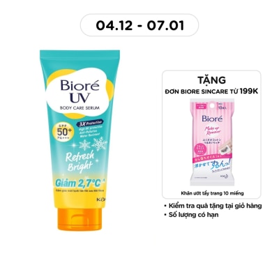 BIORE Serum Chống Nắng Biore UV Dưỡng Thể Sáng Mịn Mát Lạnh Refresh Bright SPF50+ PA+++ 230ml