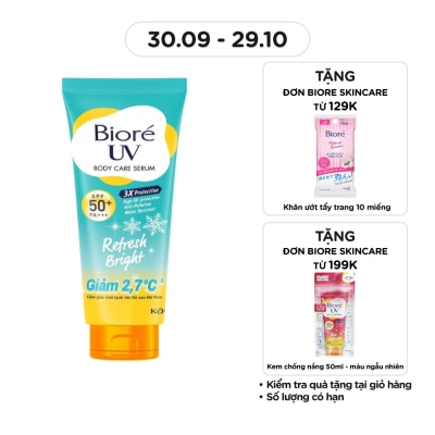 BIORE Serum Chống Nắng Biore UV Dưỡng Thể Sáng Mịn Mát Lạnh Refresh Bright SPF50+ PA+++ 230ml