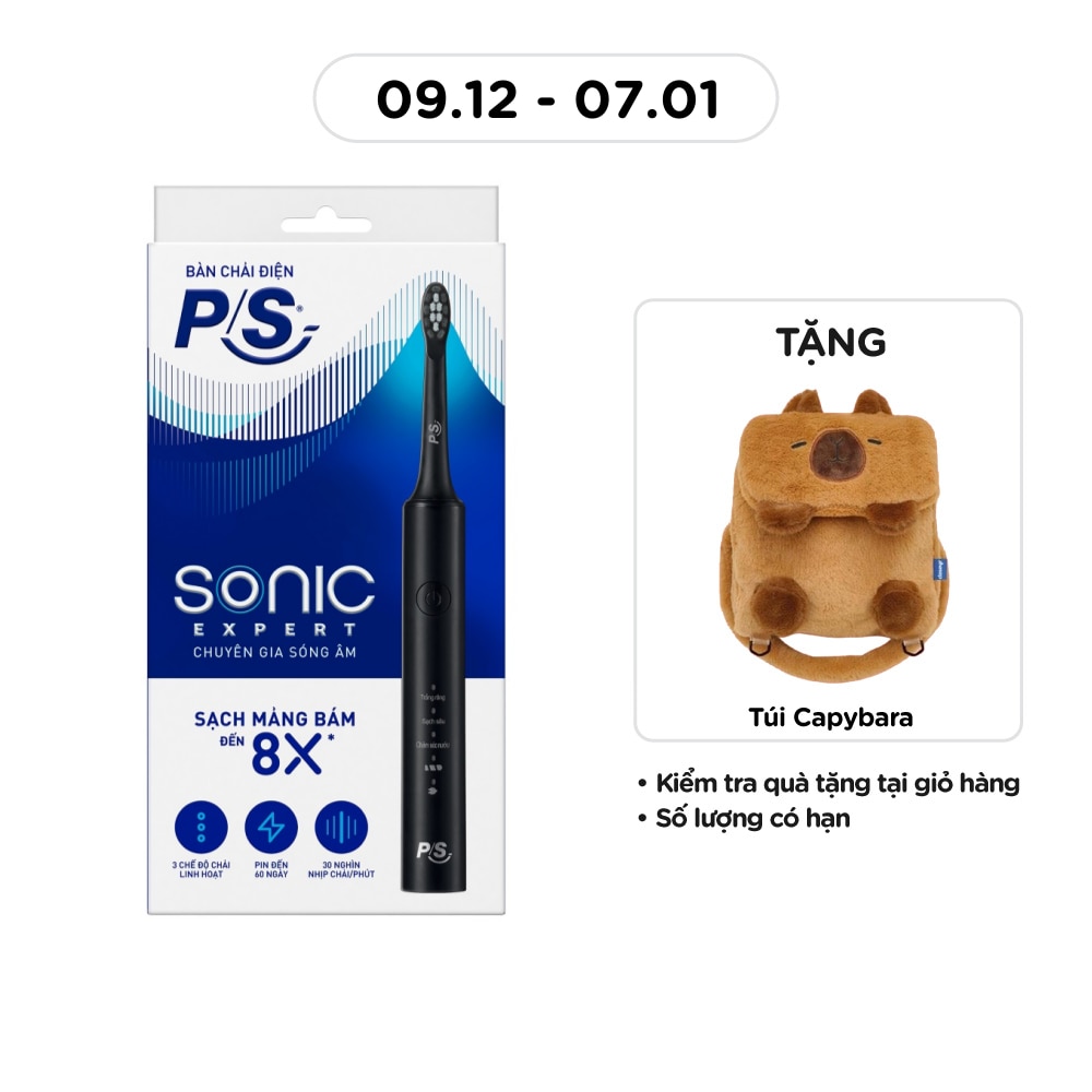 Bàn Chải Điện P/S Sonic Expert Chuyên Gia Sóng Âm .#Màu Đen