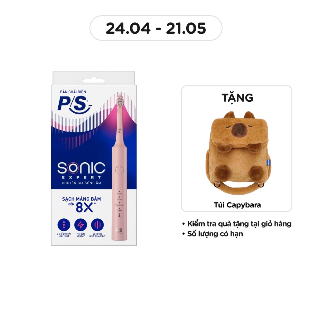 Bàn Chải Điện P/S Sonic Expert Chuyên Gia Sóng Âm .#Màu Hồng