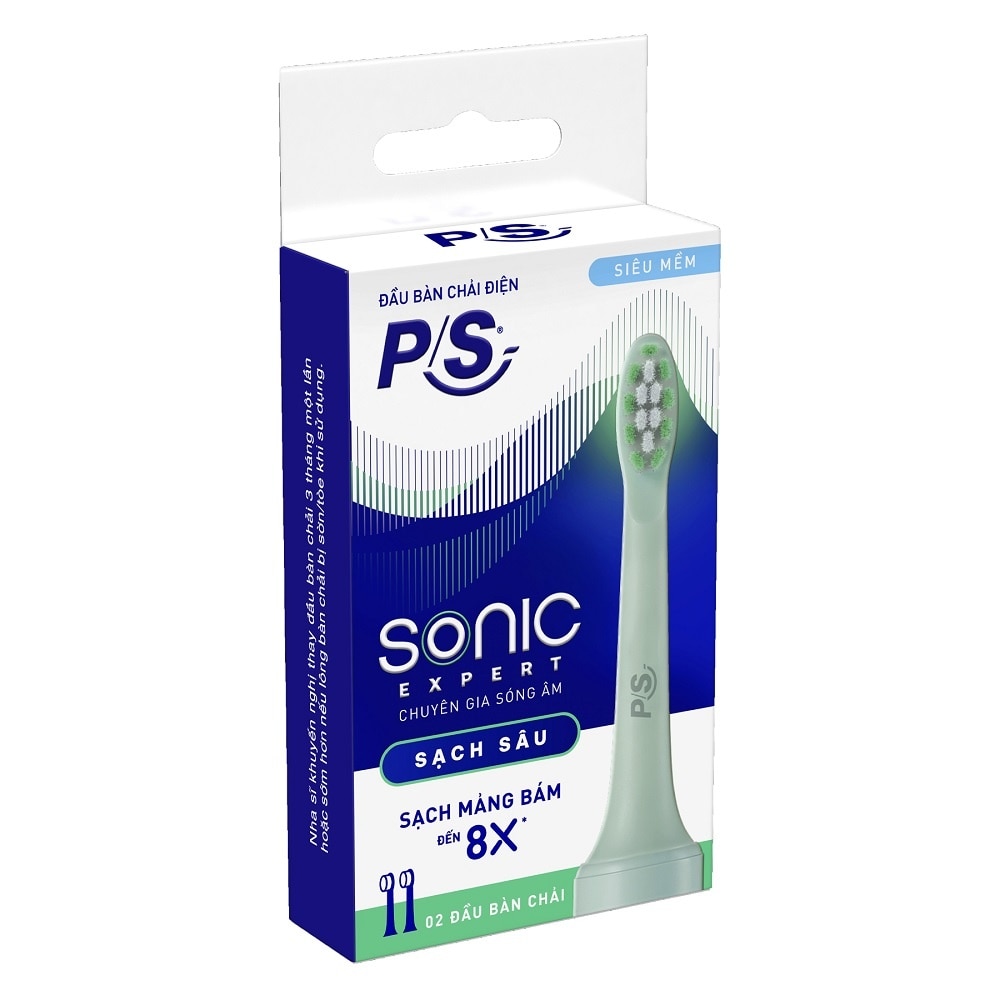 Bộ 2 Đầu Bàn Chải Điện P/S Sonic Expert .#Màu Xanh