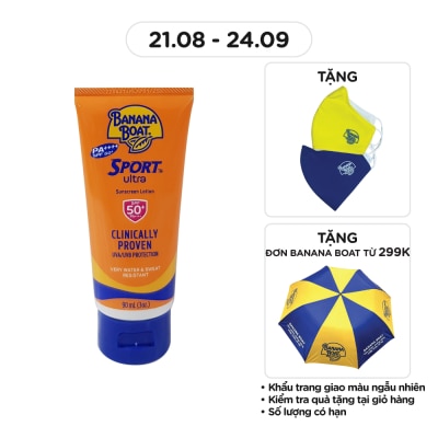 BANANA BOAT Kem Chống Nắng Banana Boat Sport Ultra Sunscreen Lotion SPF50+ PA++++ 90ml