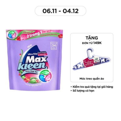 MAXKLEEN Túi Viên Giặt Xả Maxkleen Hương Ngày Thư Thái 15g x 34Viên